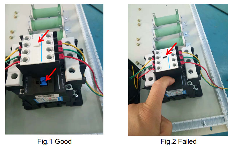 Check auxiliary contactor good or failed