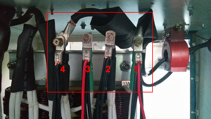 Mark main auto transformer terminal blocks