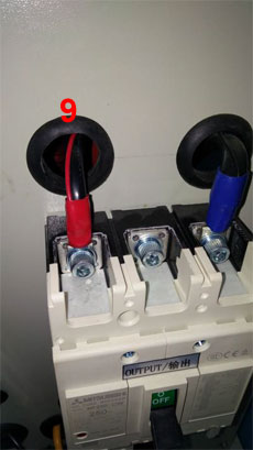 Screw new cable to GoHz frequency converter