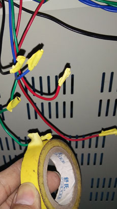 Wrap cables with insulating tape